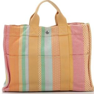 Hermes Fourre Tout Handbag Multicolor Toile MM